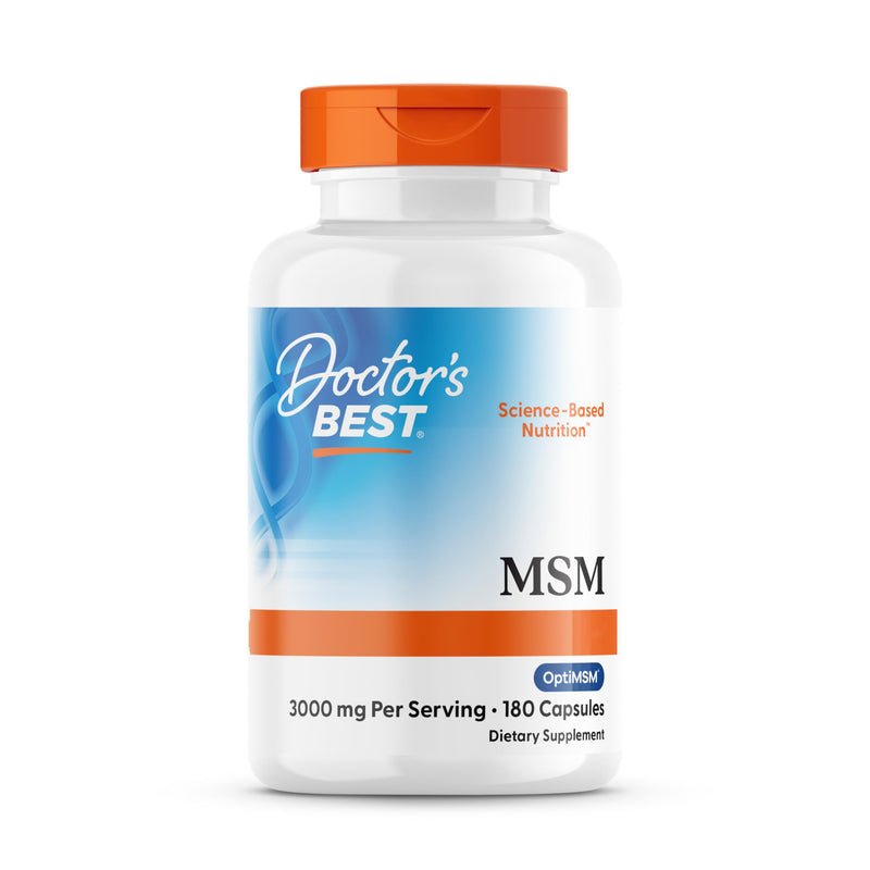 [Australia] - Doctor's Best, MSM with OptiMSM, 1000 mg, 180 capsules, high dosage, laboratory tested, soy-free, gluten-free, non-GMO, natural sulfur 