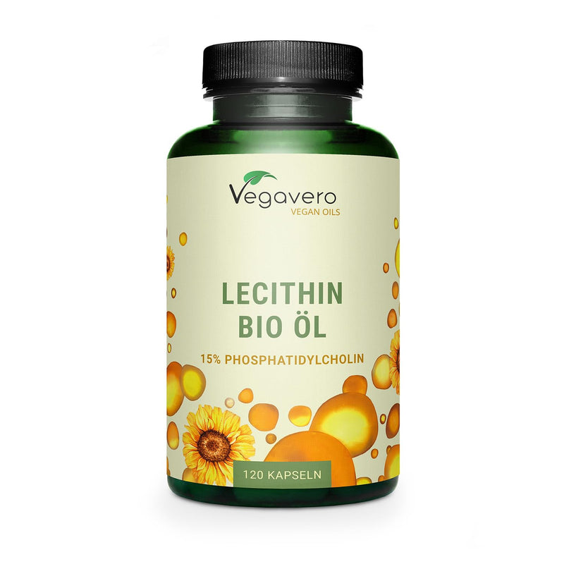 [Australia] - Organic Lecithin Capsules | 1800 mg from sunflower | Vegan | Cold pressed | 15% Phosphatidylcholine | no soy | 120 pieces | Vegavero® 