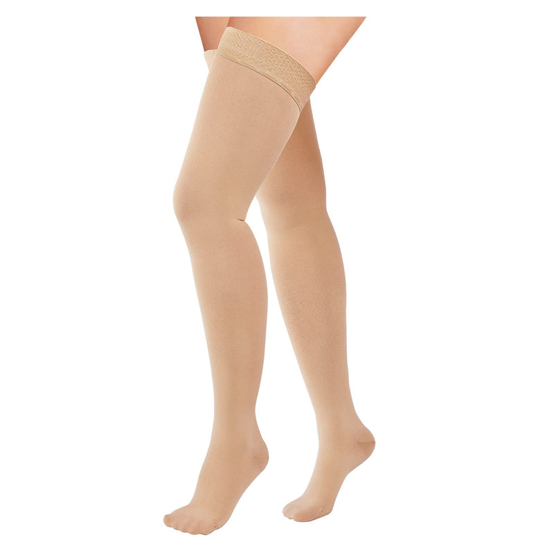 [Australia] - Evolyline Medical Compression Stockings, 20-30 mmHG Support Stockings for Men and Women, Medical Class 2 Thigh Stockings, Prevent Varicose Veins Beige S 