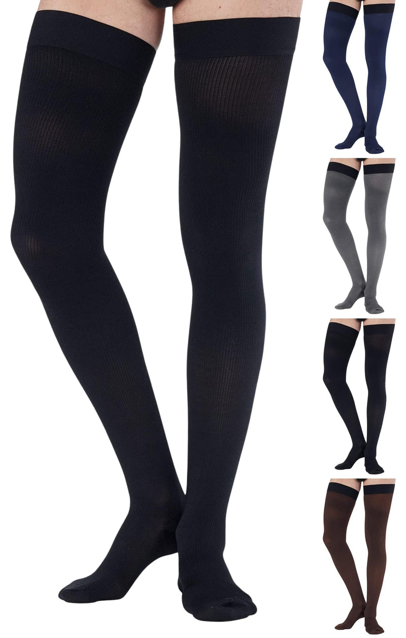 [Australia] - ABSOLUTE SUPPORT Opaque Compression Stockings with Top Grip for Men Class 2 20-30mmHg - Graduated Compression Socks for Varicose Veins, Lymphedema, Lypedema - Support Stockings Black, 7X-Large 7XL 