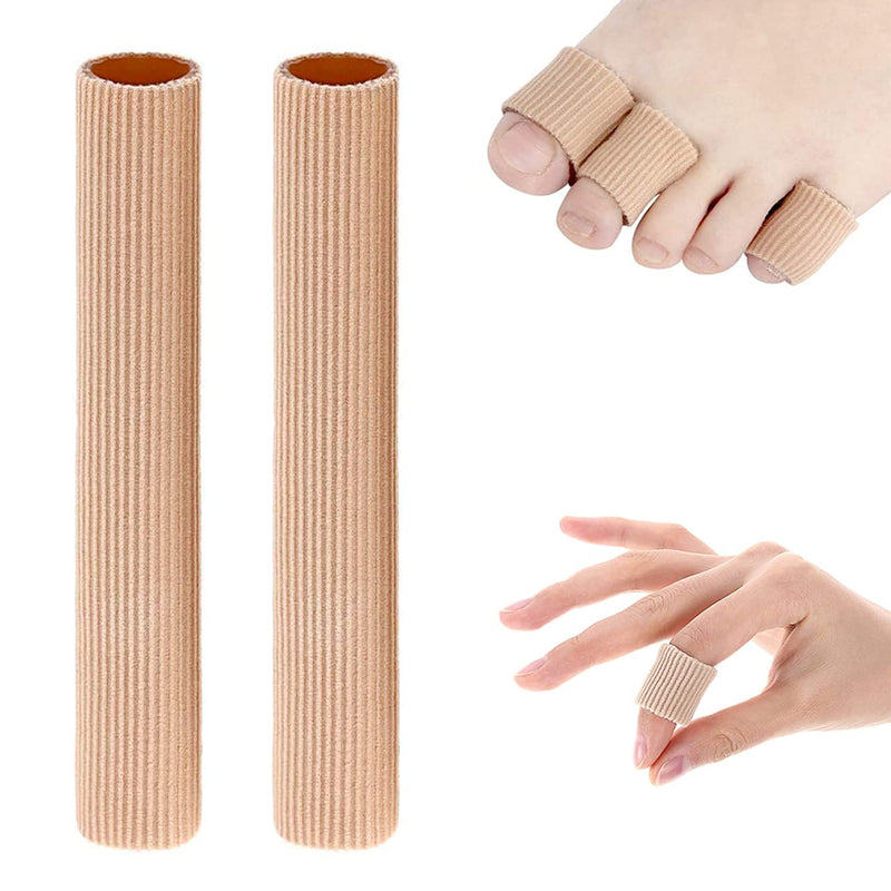 [Australia] - Pack of 2 cuttable silicone toe protection toe cushion tube tube bandage soft gel finger protection toe cap pad for corns remover, callus cushion, bunion, calluses (for middle toes - 15 cm) for middle toes - 15 cm 