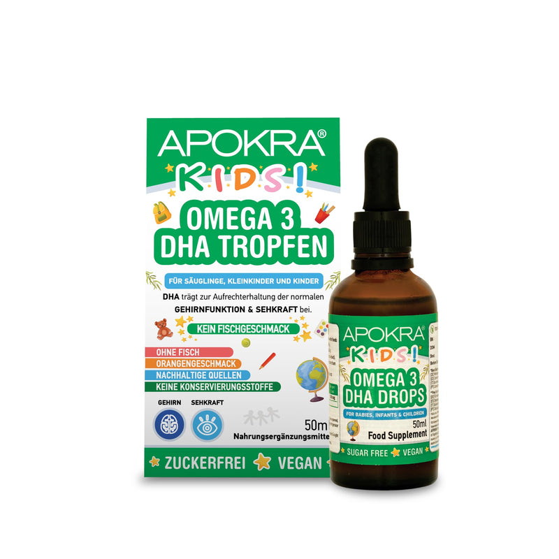 [Australia] - Omega 3 Vegan - Without fish taste - Vegan Omega 3 oil for infants, toddlers and children - Sustainable algae oil, alternative to fish oil - 50 ml | APOKRA Kids Vegan Omega 3 Algae Oil NATURAL ORANGE AROMA 50 ml (pack of 1) 
