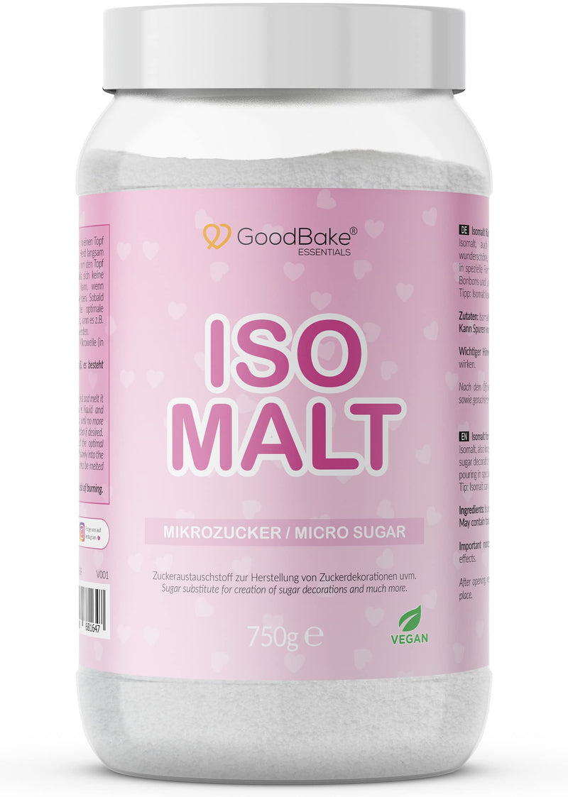[Australia] - GoodBake Isomalt 750g - ideal for sugar pulling & for homemade sugar decorations & sweets (e.g. sweets, lollies, candy) - sugar bubbles - for professionals & hobby bakers - vegan & halal 