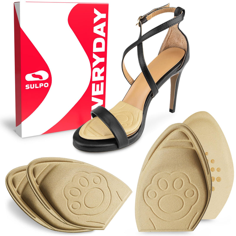[Australia] - SULPO 2 pairs of bunion pads for shoes that are too big - Fits in almost every shoe - Pads against foot pain made of EVA foam - Sponge heel pads, toe grips liner, toe filler (plain tip, beige) plain tip 