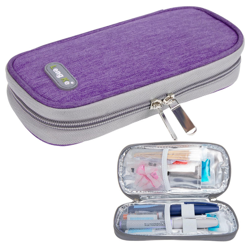 [Australia] - YOUSHARES Insulin Cooler Bag - Medication Cooler Box Diabetic Bag for Diabetic Supplies Keep Supplies Safe and Cold, Diabetes Pen Case Small for Travel Airplane (Purple) 03-Purple 