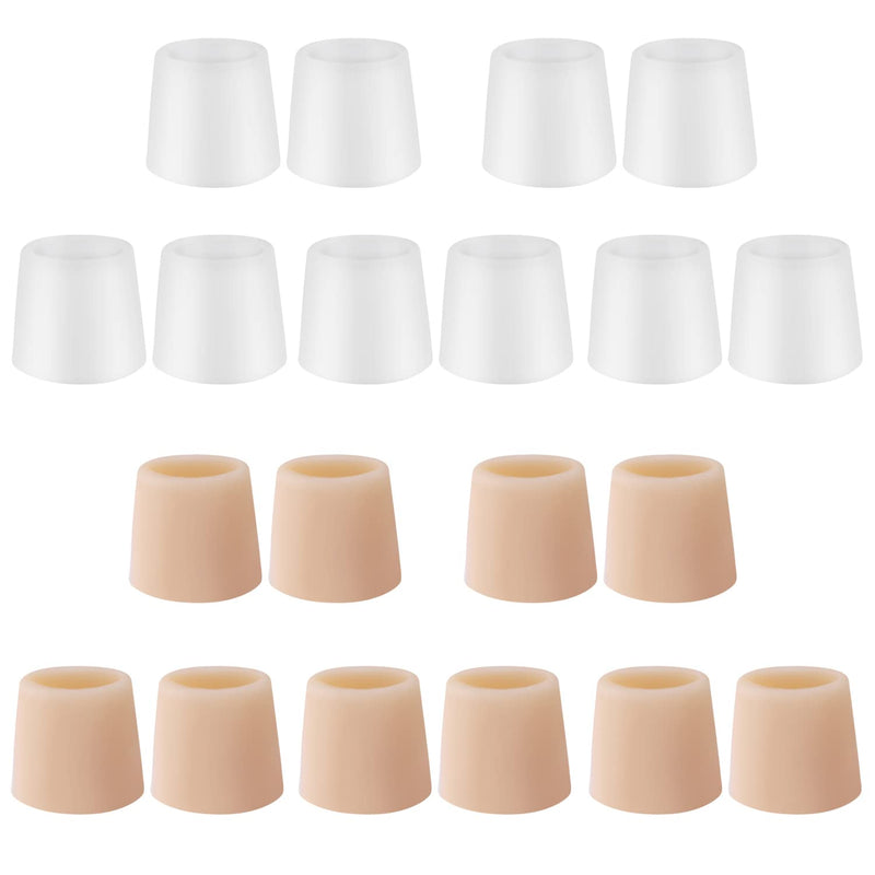 [Australia] - Pack of 20 toe caps protection, silicone small toe protection, toe protectors, toe pads, reduce friction (skin colour, white). 