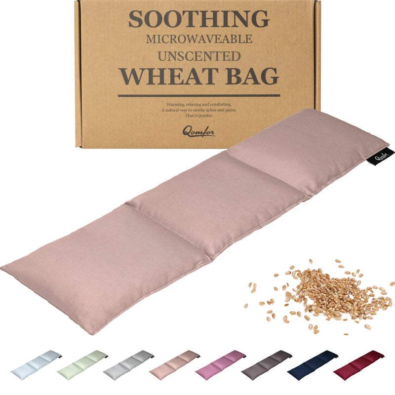 [Australia] - Grain pillow - heat pillow microwave made of cotton 46 x 12 cm - wheat filled - soft spelled pillow for pain relief back, neck and shoulder - great gift - pink 