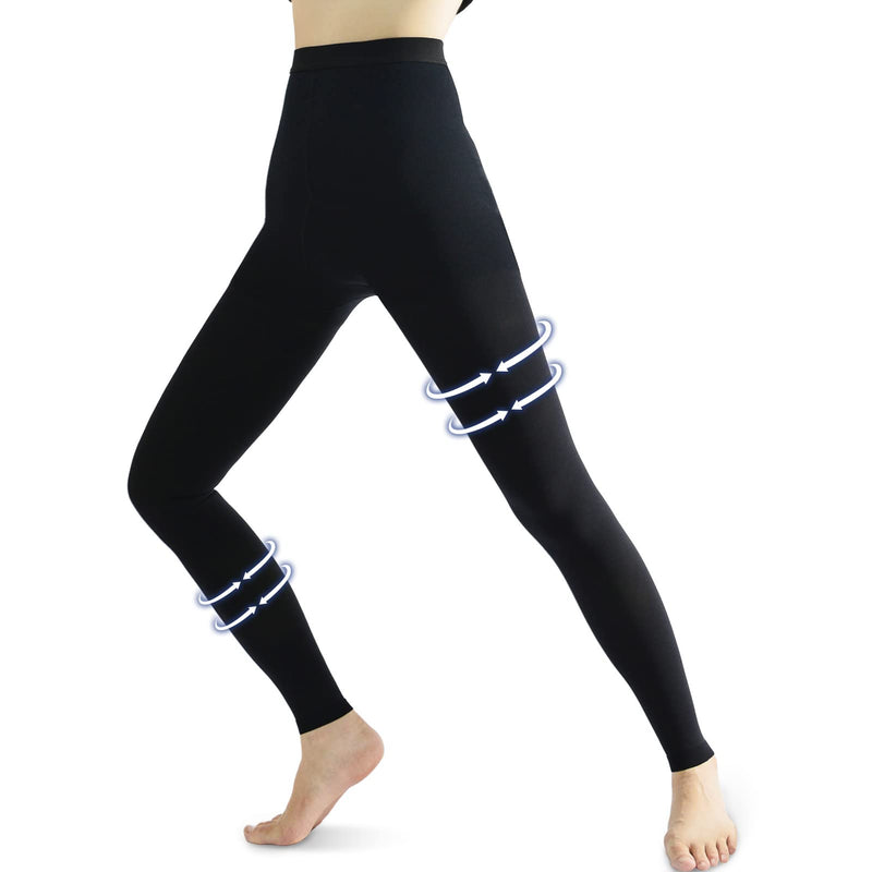 [Australia] - beister Medical compression stockings for women, long, 20-30 mmHg, support stockings for men, opaque toe-free compression trousers, class 2, solid support for varicose veins, edema, black M 