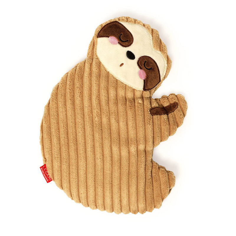 [Australia] - Legami - Warm Cuddles, thermal pillow made of linen, dried lavender flowers, polyester and cotton, gives you relaxation, sloth motif, 29 x 26.5 cm 