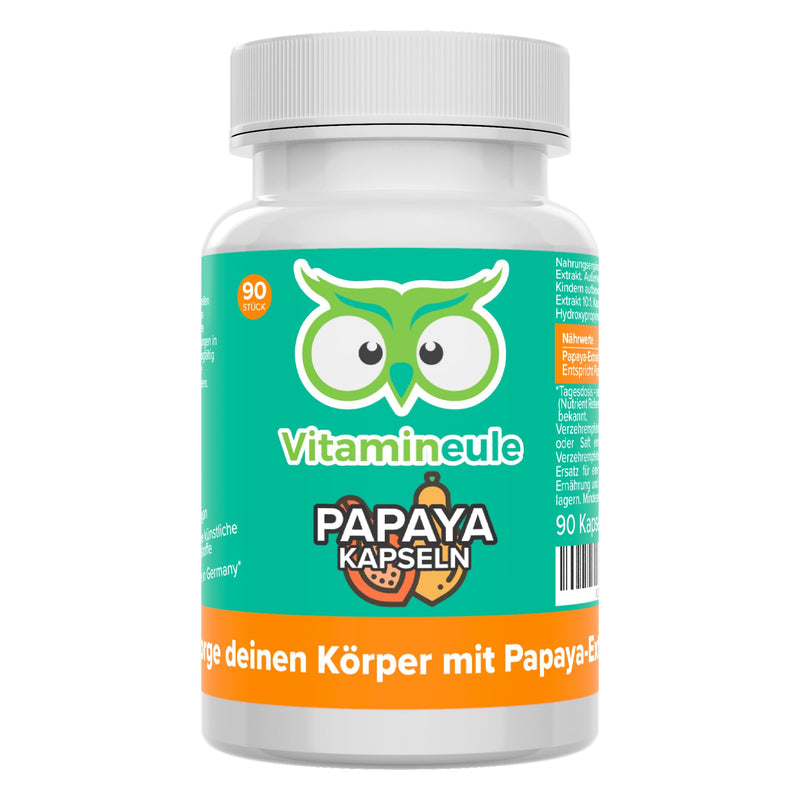 [Australia] - Papaya capsules - high dosage - 400 mg extract (10:1) - high proportion of enzymes & papain - quality from Germany - no additives - vegan - laboratory tested - Vitamineule® 