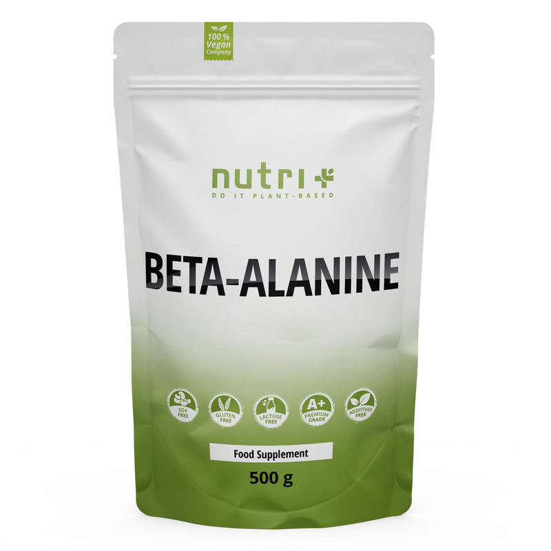 [Australia] - Nutri + Beta Alanine Powder 500 g - vegan, pure, high dosage and without additives - Pre Workout Booster - ß Alanine Powder - ideal as a training booster 