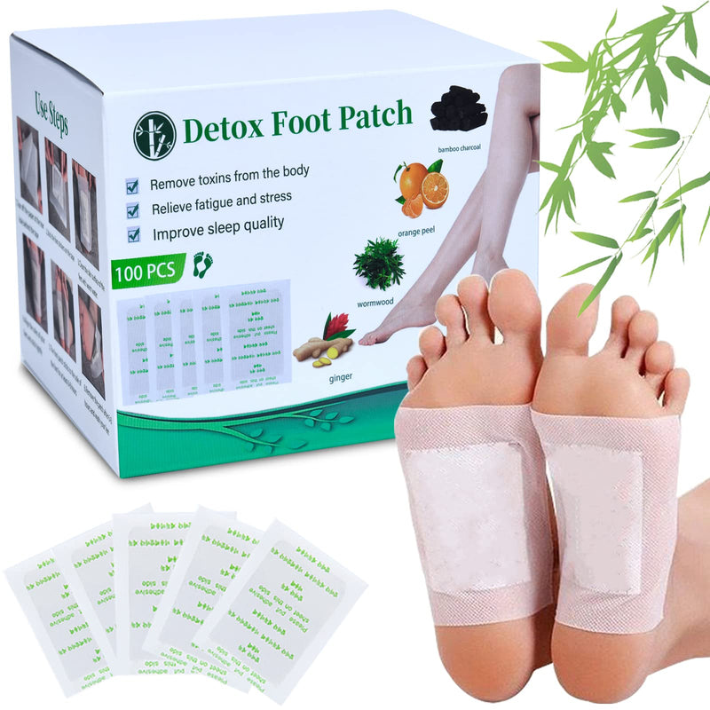 [Australia] - Detox Foot Plasters Detox Plasters - Pack of 100 Natural Detox Plasters Feet Detox Plasters Feet Foot Pads for Stress Relief, Detoxification, Cleansing, Improving Sleep Quality 