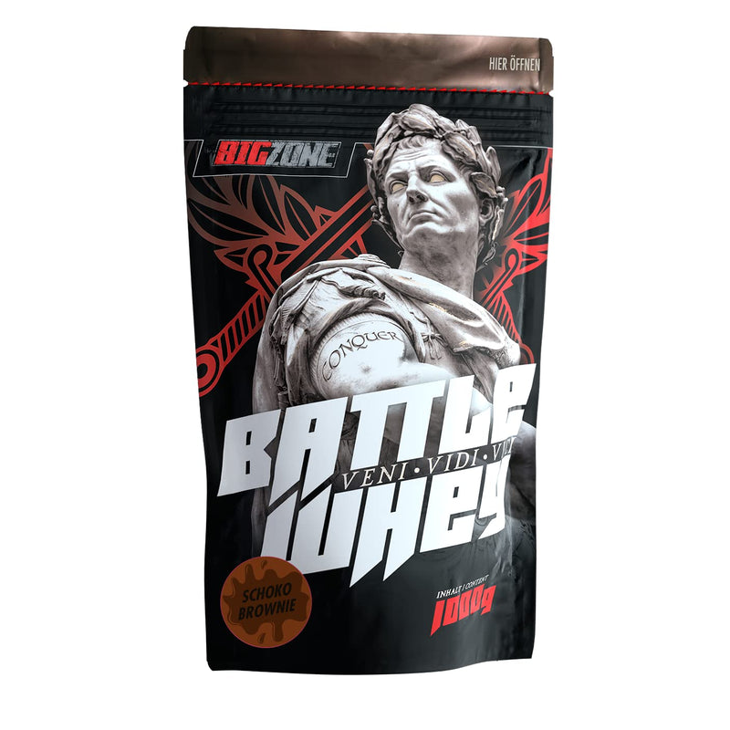 [Australia] - Big Zone BATTLE WHEY | Whey Protein Concentrate Protein | Delicious quality made in Germany | 1000g 1KG powder (chocolate brownie) chocolate brownie 