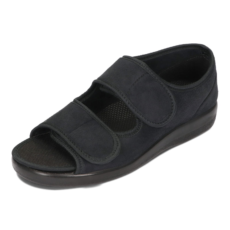 [Australia] - OrtoMed Open Orthopedic Shoes Women Men Adjustable Width Sandals Bandage Shoes Orthopedic Insole Velcro Fastener Microvelor Black 36-46 EU 40 EU Black 513 