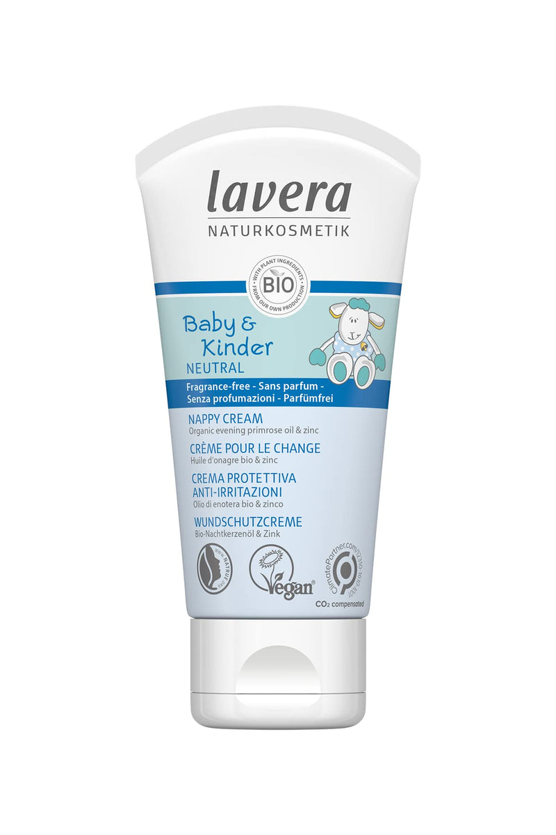 [Australia] - lavera Baby & Children Neutral Diaper Cream - Natural Cosmetics - Vegan - Organic Evening Primrose Oil - Zinc - Protects, moisturizes and soothes red and irritated baby skin - 50 ml 