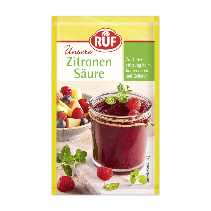 [Australia] - RUF citric acid, for gelling and preserving jams, as a flavor rounder for fruit salads and salad dressings, for cleaning and descaling, 6 x 5g, 1 pack of 6x5g 