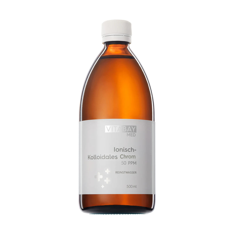 [Australia] - Vitabay Colloidal Chromium 50 PPM • 500 ml • High dosage • Purity level 99.99% • No other additives • Filled in an brown glass bottle • Made in Germany 