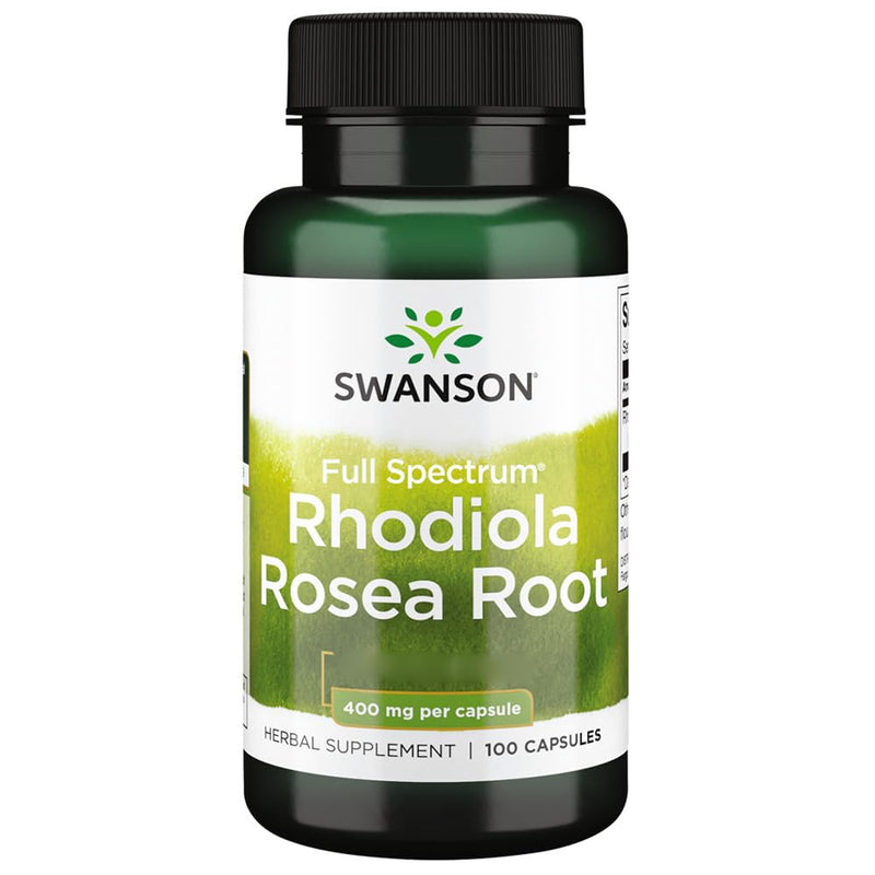 [Australia] - Swanson, Rhodiola Rosea Root (Roseroot Extract), 400mg, 100 Capsules, High Dose, Laboratory Tested, Soy Free, Gluten Free, Non-GMO 