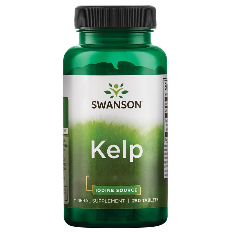 [Australia] - Swanson, Kelp, with natural iodine, 250 vegan capsules, high dosage, laboratory tested, vegetarian, soy-free, gluten-free, non-GMO 