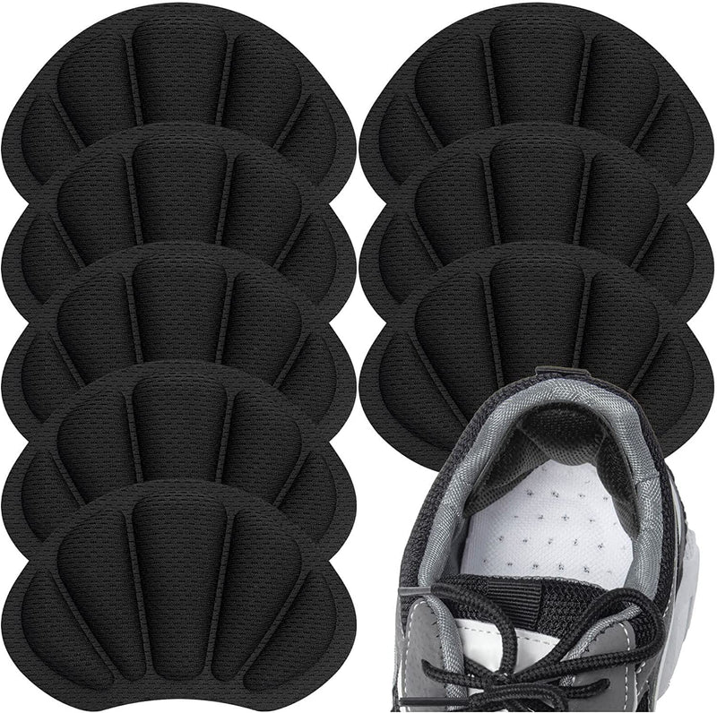 [Australia] - Heel Cushion Pads Mesh Self Adhesive Heel Pads for Back of Heel Heel Cushions Prevent Oversized Shoes for Men and Women Black 8 Pack 1 