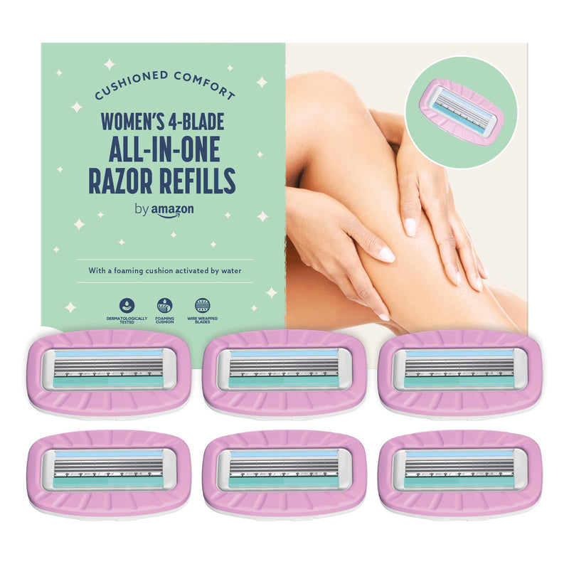[Australia] - by Amazon for Women All-in-One 4 Blade Razor Refill Pack of 6 6 Refills 