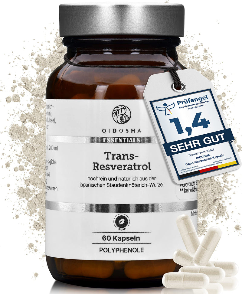 [Australia] - QIDOSHA® Resveratrol capsules, rated VERY GOOD, high-dose resveratrol with piperine for increased bioavailability, 500 mg trans resveratrol per capsule, 100% plant-based from Japan. Knotweed 