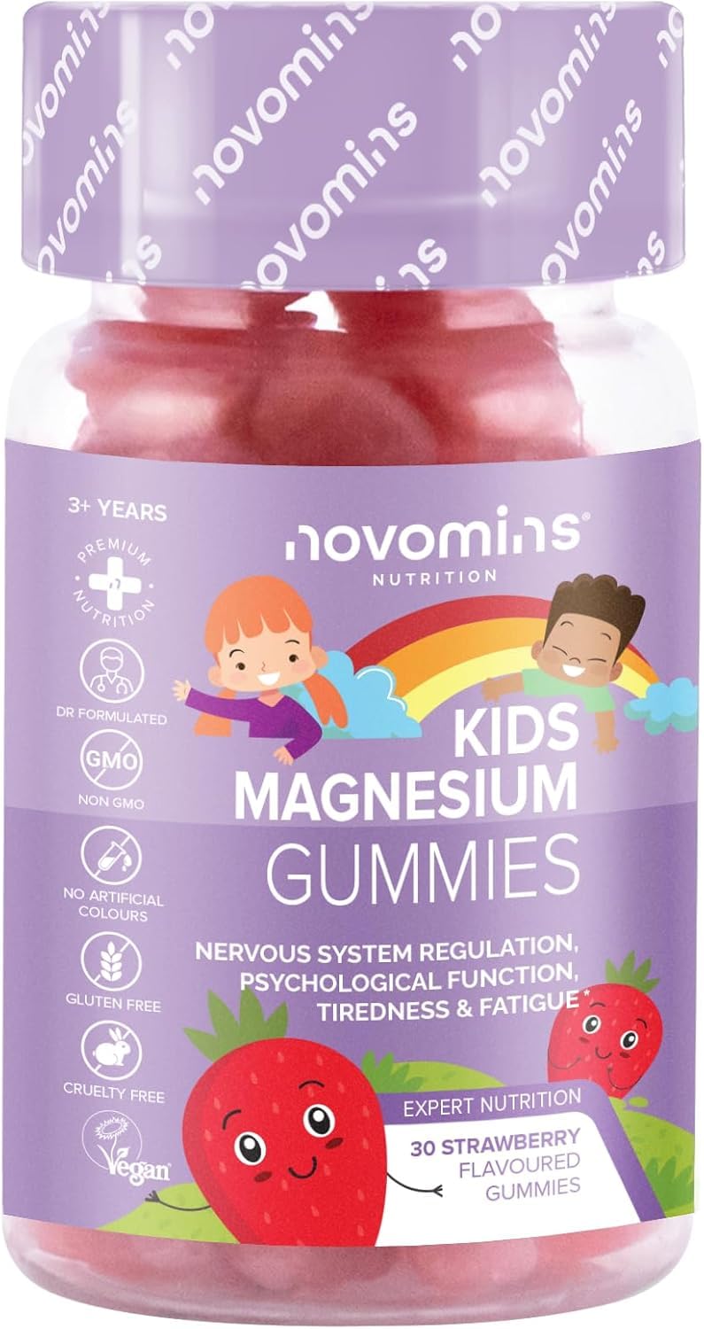 [Australia] - Magnesium gummy bears for children - vegan - 1 month supply - chewable magnesium complex for children - 30 chewable vitamins children - 455 mg magnesium citrate with 50 mg magnesium - from Novomins 