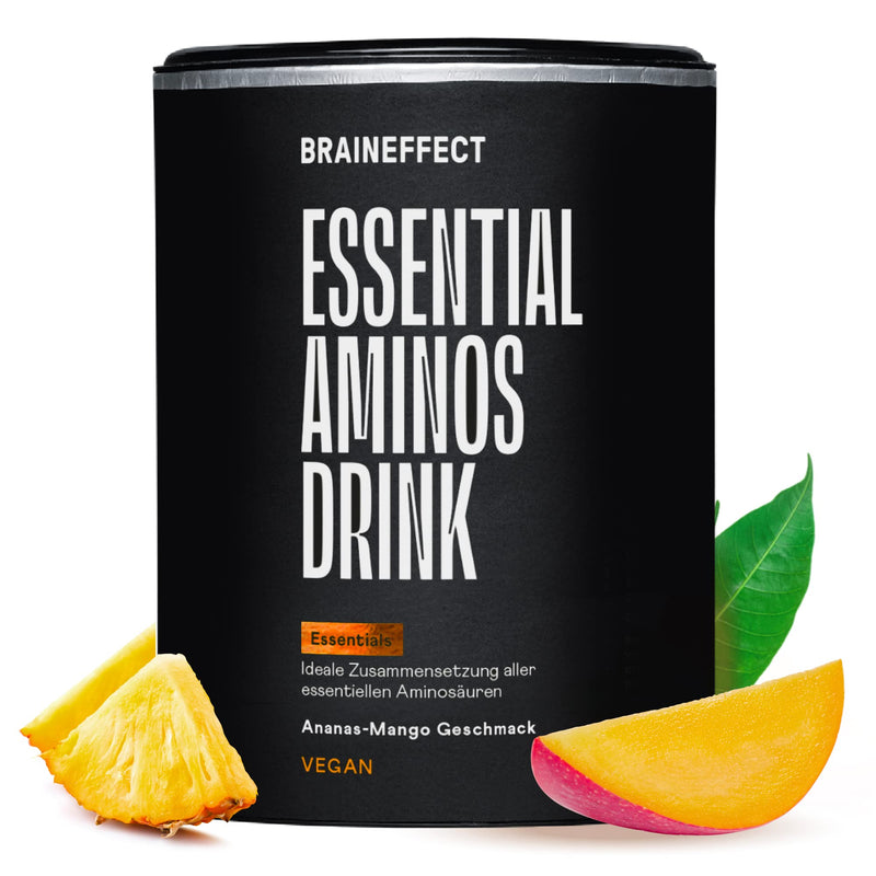 [Australia] - BRAINEFFECT EAAs & BCAAs - All 11 amino acids - Thyroid aid - Sugar-free (with stevia) & No additives & inulin for increased absorption - 270g - Mango-pineapple flavor 
