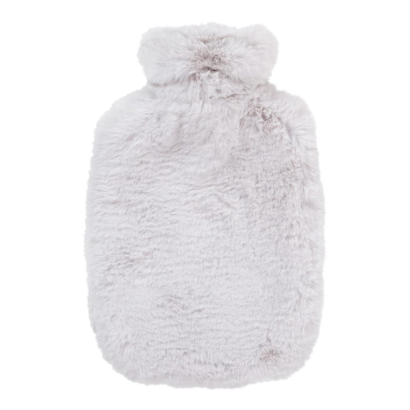 [Australia] - Fashy hot water bottle with cover made of high-quality imitation fur, 2.0L alabaster 