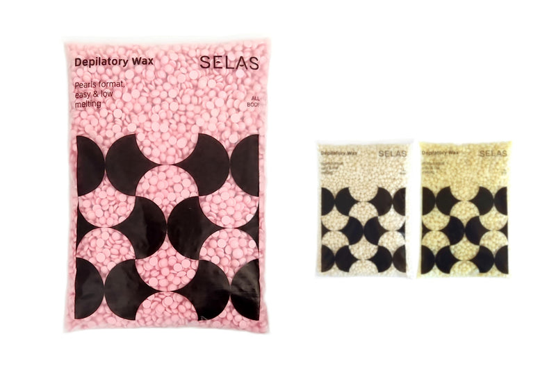 [Australia] - Depilatory wax in beads 800g. SELAS. To choose from: rosehip, ivory or natural. Growing without bands. (ROSE HIP). Wax beads, Brazilian wax, hard wax, professional. rose 