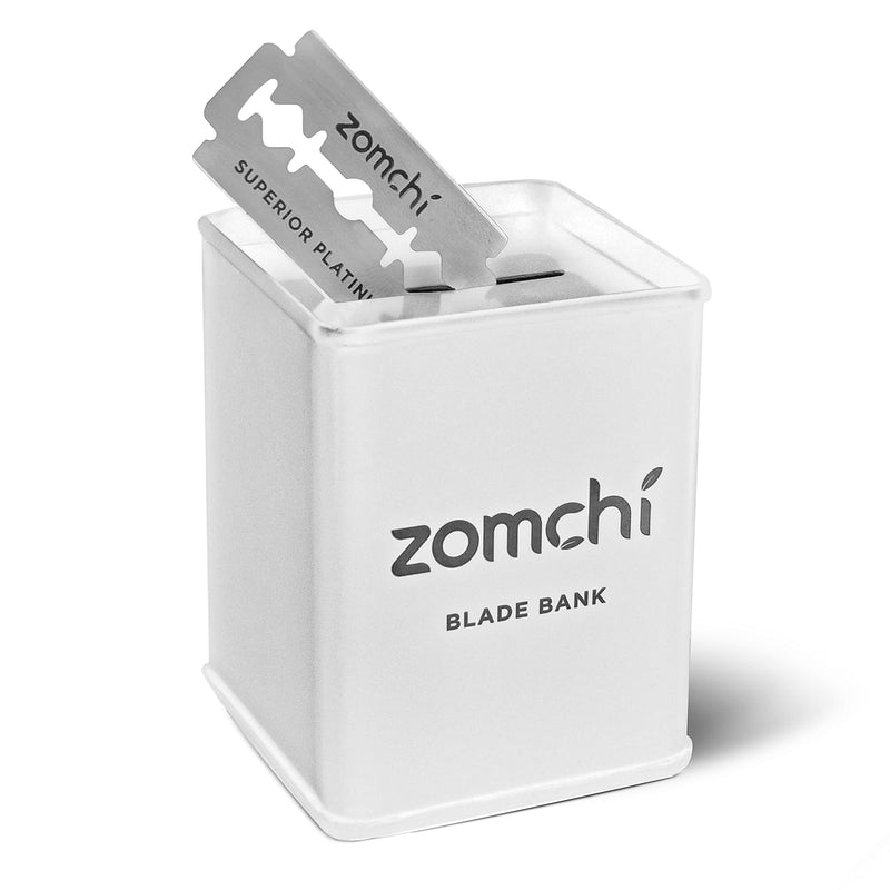 [Australia] - Zomchi Razor Blade Box for Storing Razor Blades, Razor Blade Storage Box Disposal Case for Used Razor Blades with Double Edge (White) White 