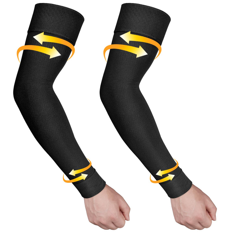[Australia] - Ailaka Medical Compression Lymphedema Women Men Compression Arm 20-30 mmhg Compression Sleeves with Dotted Silicone Band, Bracelet for Varicose Veins, Lymphedema, Arthritis, Tennis Elbow Black Small (1 Pair) 