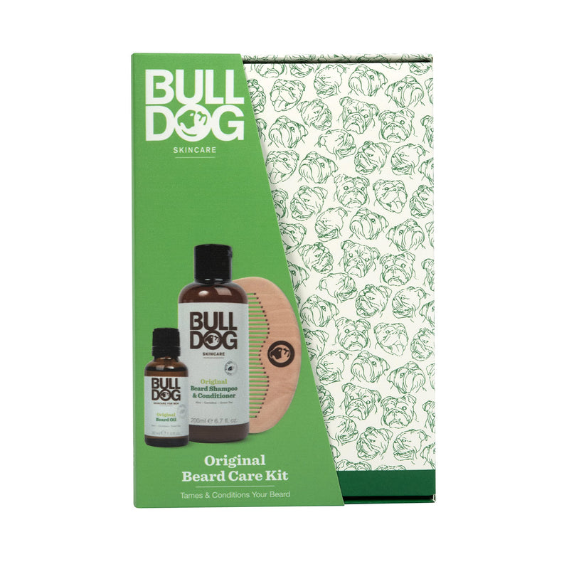 [Australia] - Bulldog Skincare - Original Beardcare Kit, gift set for men (x1 Original Beard Shampoo & Conditioner 200ml, x1 Original Beard Oil 30ml, x1 Beard Comb) Beard Care Set 