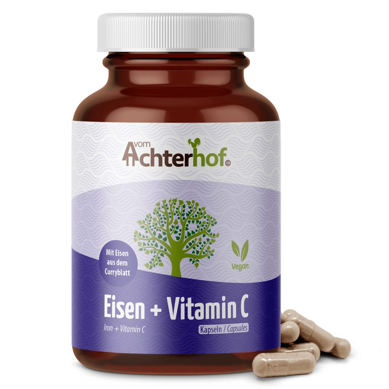 [Australia] - Iron capsules 180 pieces | Iron from curry leaf extract | Vitamin C from rose hips | 100% vegan | from the aft yard 