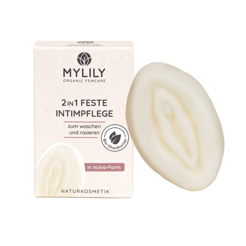 [Australia] - MYLILY 2 in 1 washing bar solid soap | Intimate care for women | 60 grams for cleaning and shaving | Shaving soap for women in vulva shape | Cocoa & Shea Butter & Coconut Oil | 