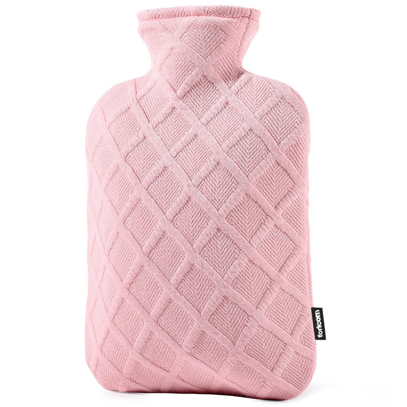 [Australia] - FORICOM Hot Water Bottle - 1.8L PVC Hot Water Bottle with Soft Cover, BPA Free and Odorless for Pain Relief and Hot/Cold Therapy to Relieve Pain Pink 1.8L 