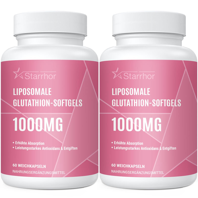 [Australia] - Liposomal Glutathione Capsules 1000 mg per Serving, L-Glutathione with Superior Absorption, Soy Free, Gluten Free, Dairy Free, GMO Free, 2 Pack, Total 120 Capsules 60 Pieces (Pack of 2) 