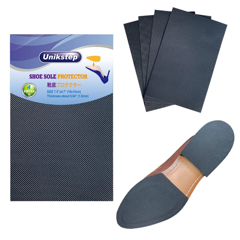 [Australia] - Unikstep 4pcs Shoe Sole Protectors, Non-Slip Shoe Sole Protectors, Shoe Bottom and Heel Pads, Noise Reduction Stickers, Self-Adhesive (Black) Black 
