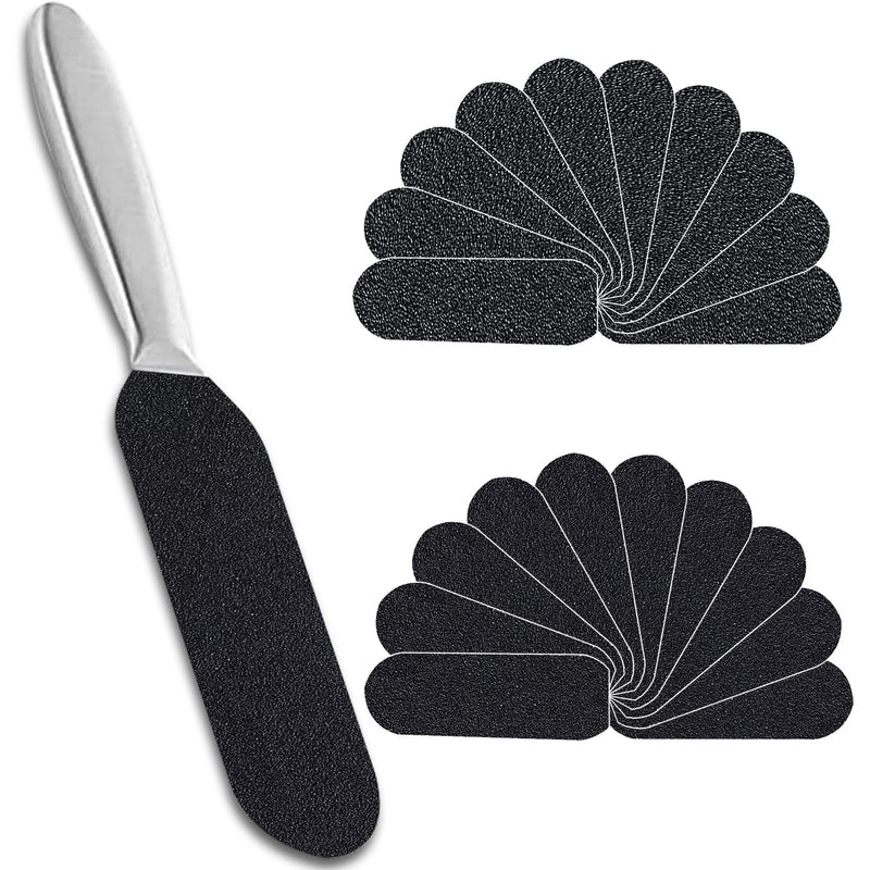 [Australia] - VENGABY callus remover and 20 replacement sandpaper, callus removal foot, callus plane, callus and callus file, callus rasp, foot care set, stainless steel handle, double-sided design 