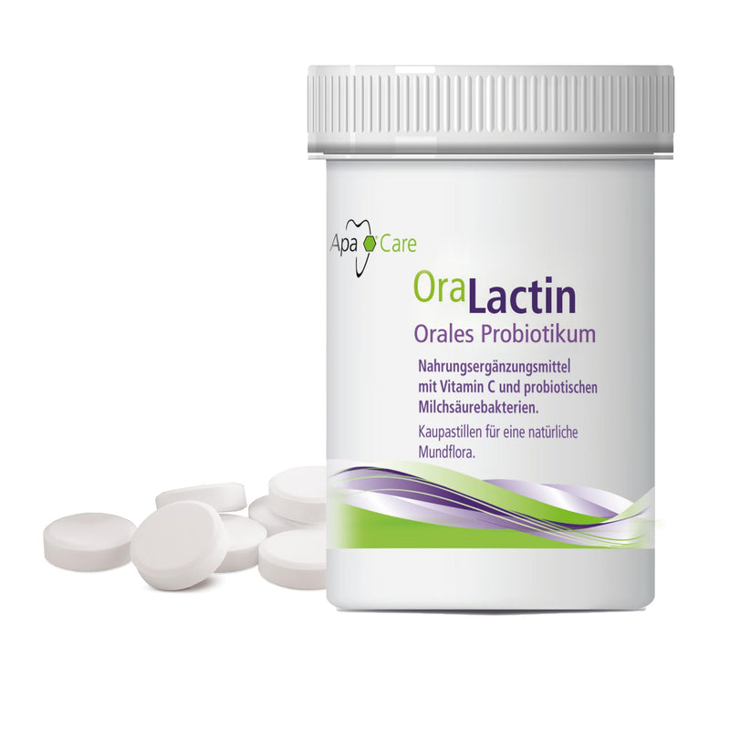 [Australia] - ApaCare OraLactin chewing pastilles | Regeneration + stabilization of healthy oral flora | Oral probiotic | Chewing pastilles with vitamin C and lactic acid bacteria | Fight bad breath | 30 tablets 