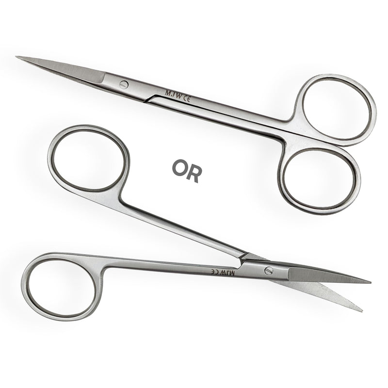 [Australia] - MJW Professional Iris Scissors Made of Stainless Steel Used as Beard, Ears, Nose Hair Scissors, Cuticle Cutting and Craft Scissors with Precise Jaw Cutting Straight Ends Iris Scissor Straight 
