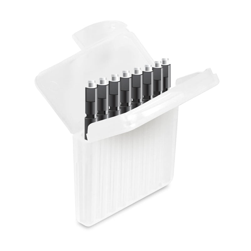 [Australia] - JB White 8 cerumen filter Mini-R WaxGuard compatible with Signia Silk in-ear hearing aids, Signia Ex-Receiver Mini-Receiver and MiniReceiver 2.0 - replacement hearing aid filter miniReceiver WaxGuards, black 