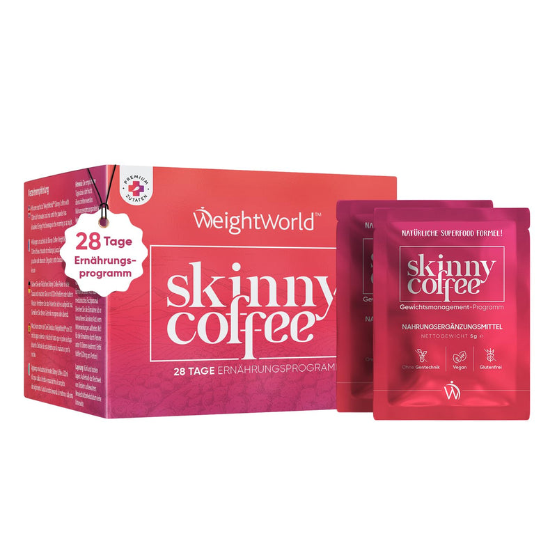[Australia] - Skinny Coffee - Arabica coffee with chlorella, green tea, green coffee, guarana & L carnitine - low carb, keto coffee - low in calories & high in fiber - 28 day supply - WeightWorld 