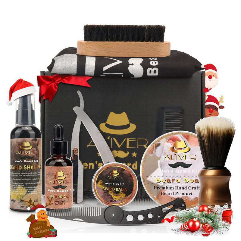 [Australia] - Beard care set for men, beard set for men with beard shampoo, beard oil, beard creams, beard comb, beard brush, beard scissors, beard care set for men, gift set for men 