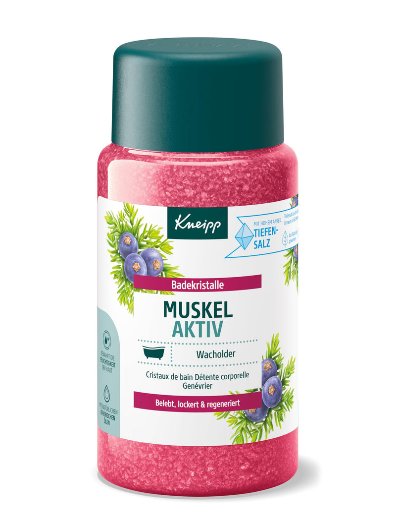 [Australia] - Kneipp Bath Crystals Muscle Active - with valuable essential juniper, wintergreen and rosemary oil - warming and beneficial for the muscles - 600g, 1 juniper, wintergreen, rosemary 600g (pack of 1) 