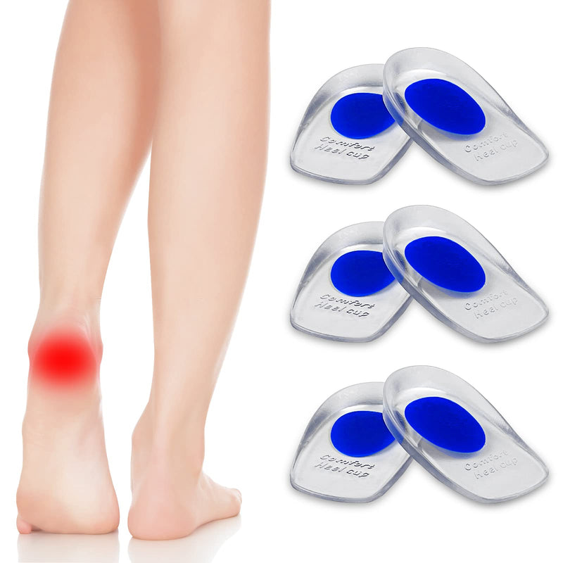 [Australia] - Newpop 3 pairs of heel spur insoles, gel heel cups silicone, professional heel cushion insoles, heel pads for shoes, orthopedic gel insoles for relieving plantar fasciitis, Achilles pain (L) L (40-45) 