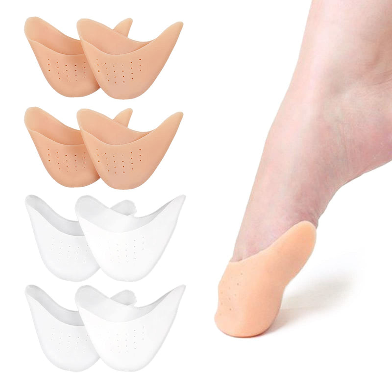 [Australia] - MIVAIUN 4 pairs of toe protection silicone soft gel toe caps toe protectors, gel protectors toe caps, toe protection ballet, pointe shoes silicone gel pads, for ballet pointe shoes ballet shoes 