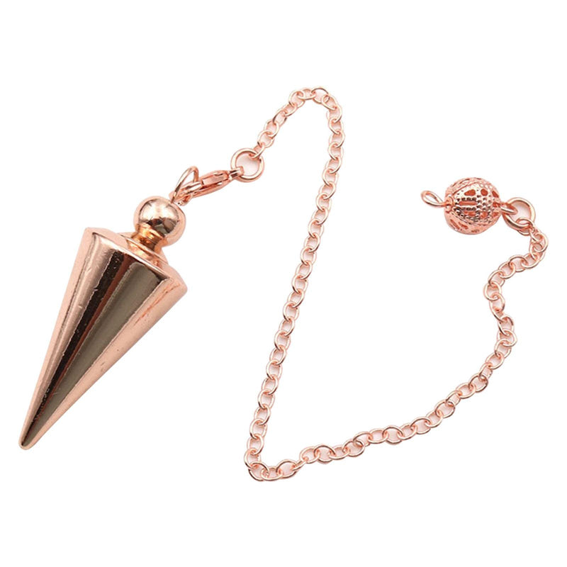 [Australia] - Hahhhha Copper Pendulum for Divination Spiritual Point Reiki Copper Cone Pendant Divination Healing Dowsing Pendulum Metal Pendulum Spiritual Point Pendulum Rose Gold 