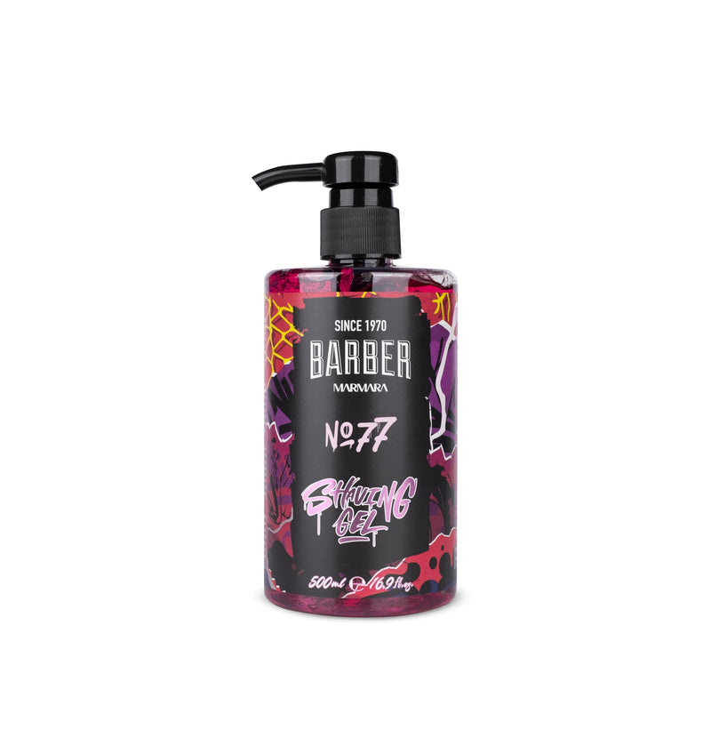 [Australia] - BARBER MARMARA shaving gel men No.77 - men's shaving gel transparent 500ml - shaving gel men - for a precise shave of the beard contours - optimal gliding - cools the skin - with single pump dispenser 