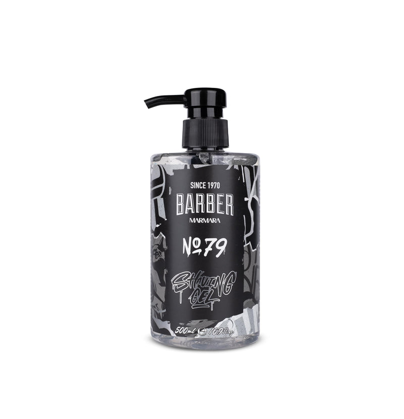 [Australia] - BARBER MARMARA shaving gel men No.79 - men's shaving gel transparent 500ml - shaving gel men - for a precise shave of the beard contours - optimal gliding - cools the skin - with pump dispenser 